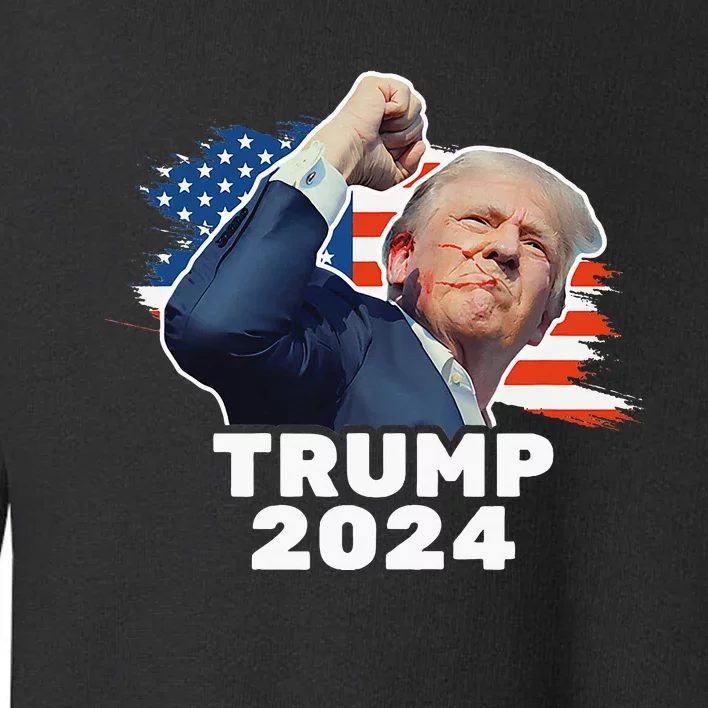 Trump Fist Pump Shot At Trump 2024 Trump Survives Rally Toddler Sweatshirt