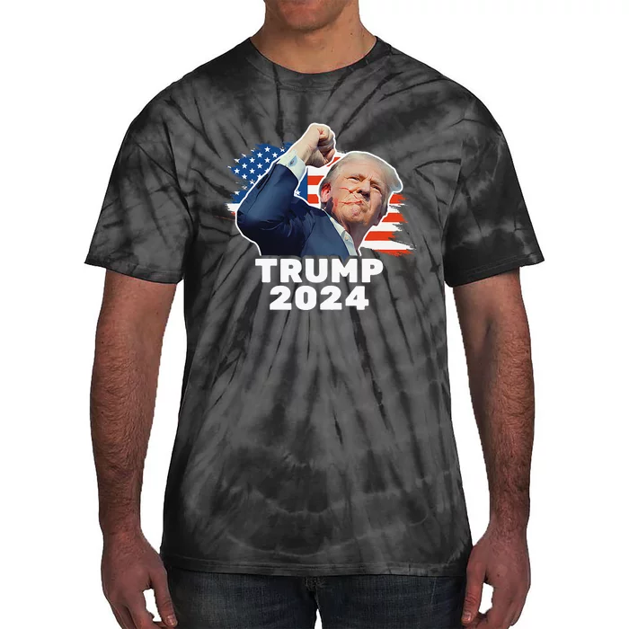 Trump Fist Pump Shot At Trump 2024 Trump Survives Rally Tie-Dye T-Shirt