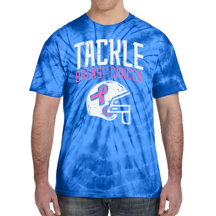 Tackle Football Pink Ribbon Breast Cancer Awareness Tie-Dye T-Shirt