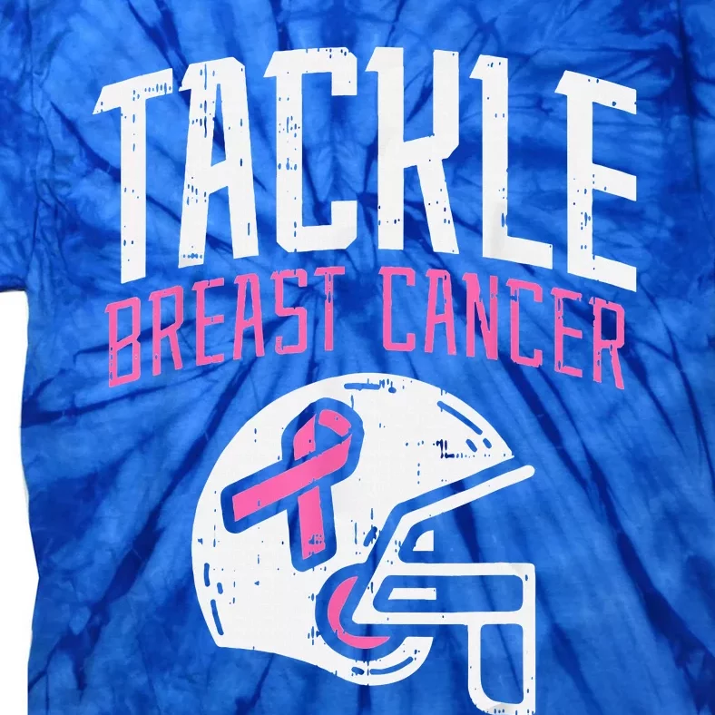 Tackle Football Pink Ribbon Breast Cancer Awareness Tie-Dye T-Shirt