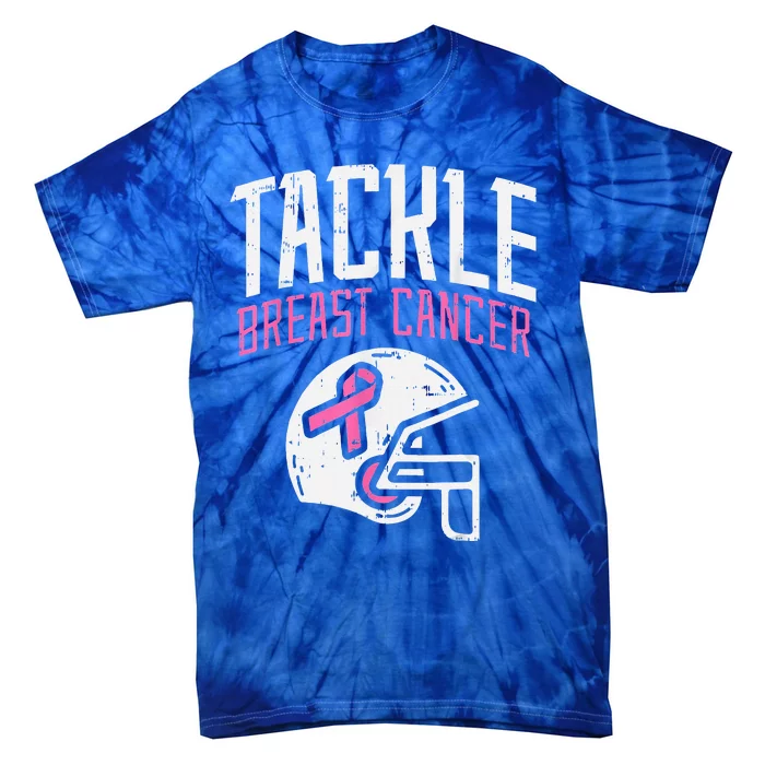 Tackle Football Pink Ribbon Breast Cancer Awareness Tie-Dye T-Shirt