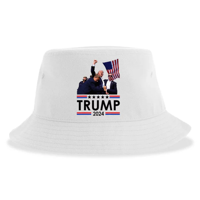 Trump Fist Pumped Fight Pray For Trump America Sustainable Bucket Hat