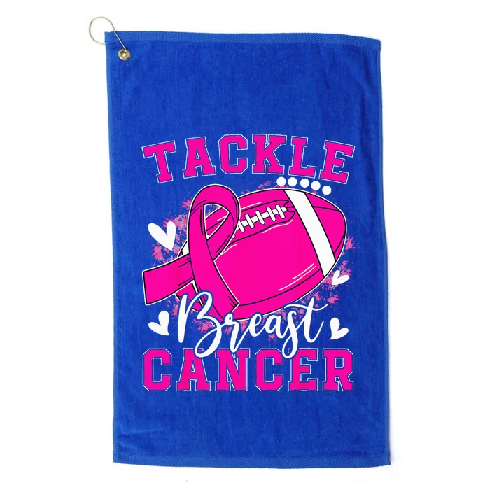 Tackle Football Pink Ribbon Breast Cancer Awareness Platinum Collection Golf Towel