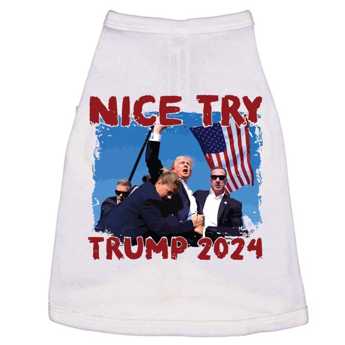 Trump Fist Pump Shot At Nice Try Trump Trump 2024 Trump For President Doggie Tank