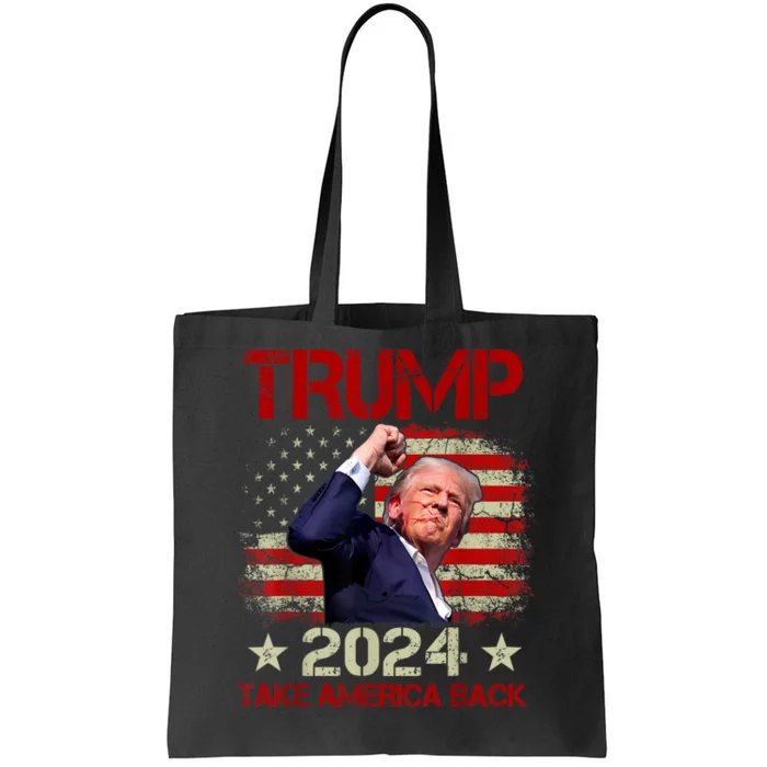 Trump Fist Pump Shot At Trump 2024 Trump Survives Rally Tote Bag