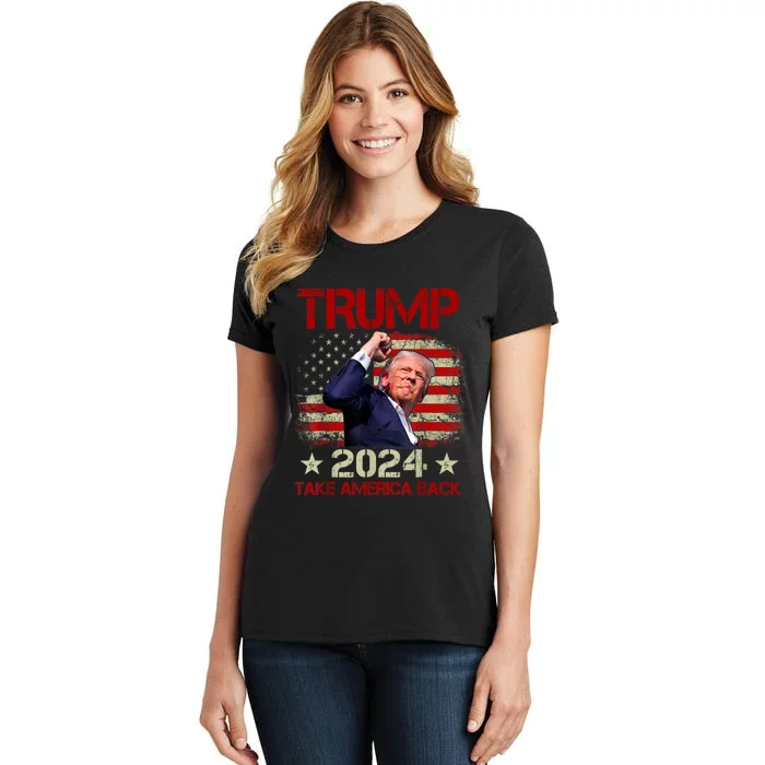 Trump Fist Pump Shot At Trump 2024 Trump Survives Rally Women's T-Shirt