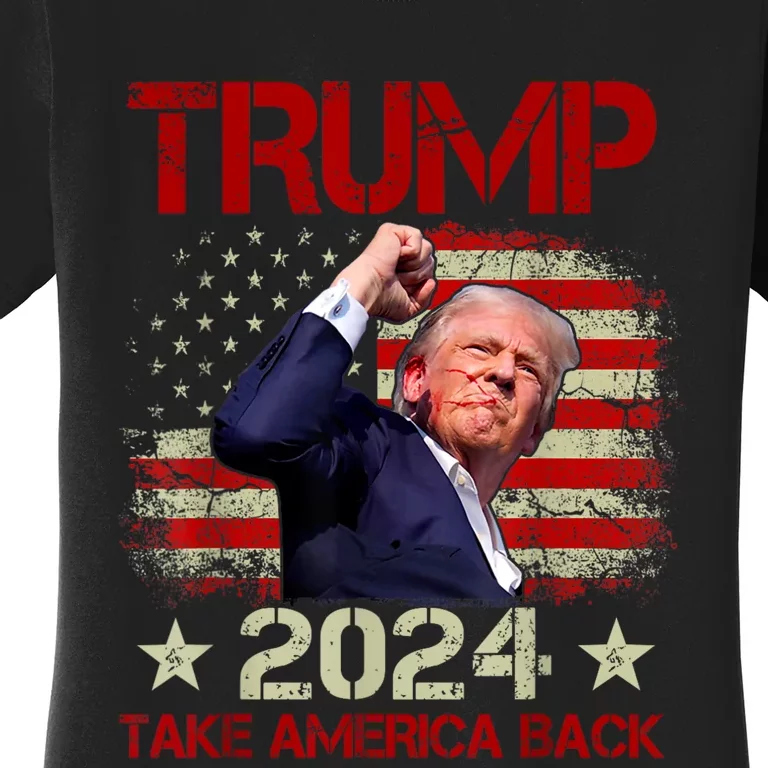 Trump Fist Pump Shot At Trump 2024 Trump Survives Rally Women's T-Shirt