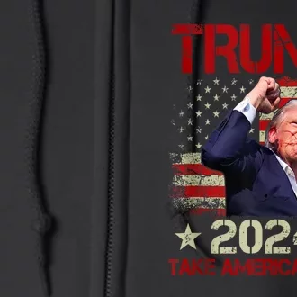 Trump Fist Pump Shot At Trump 2024 Trump Survives Rally Gift Full Zip Hoodie