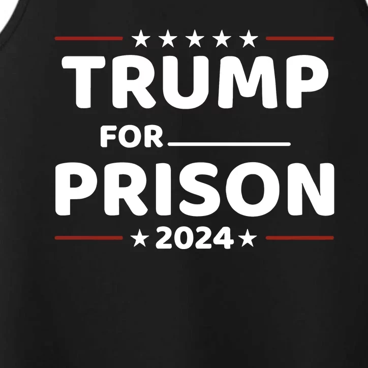 Trump For Prison 2024 Funny Politics Performance Tank