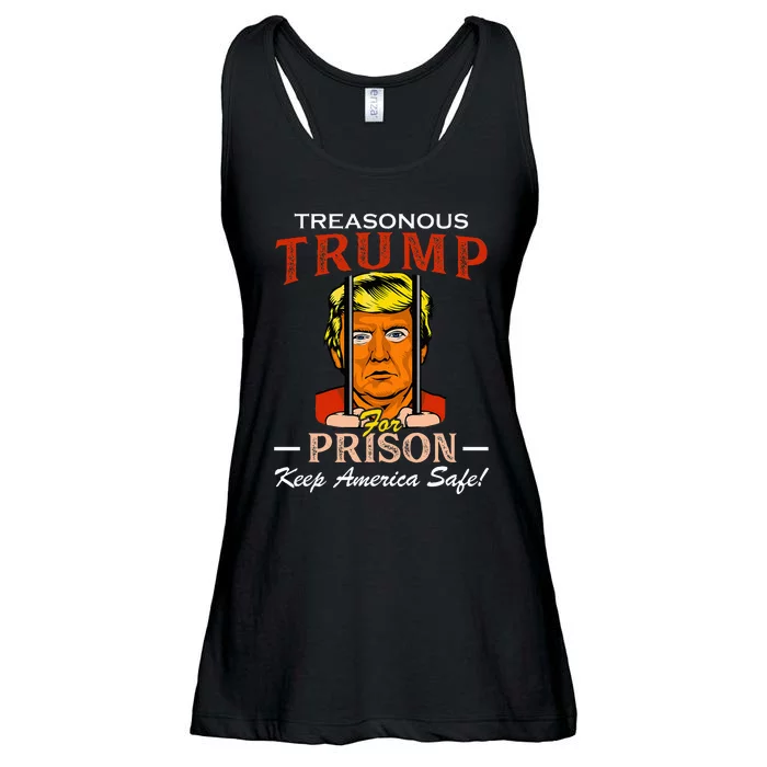 Trump For Prison 2024 Funny Support Trump Ladies Essential Flowy Tank