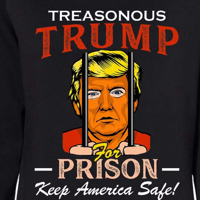 Trump For Prison 2024 Funny Support Trump Womens California Wash Sweatshirt