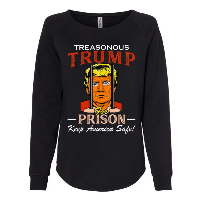 Trump For Prison 2024 Funny Support Trump Womens California Wash Sweatshirt