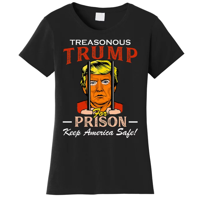 Trump For Prison 2024 Funny Support Trump Women's T-Shirt