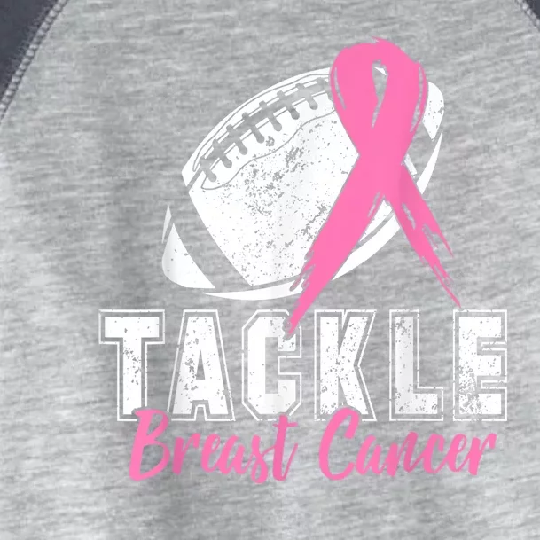 Tackle Football Pink Ribbon Breast Cancer Awareness Toddler Fine Jersey T-Shirt