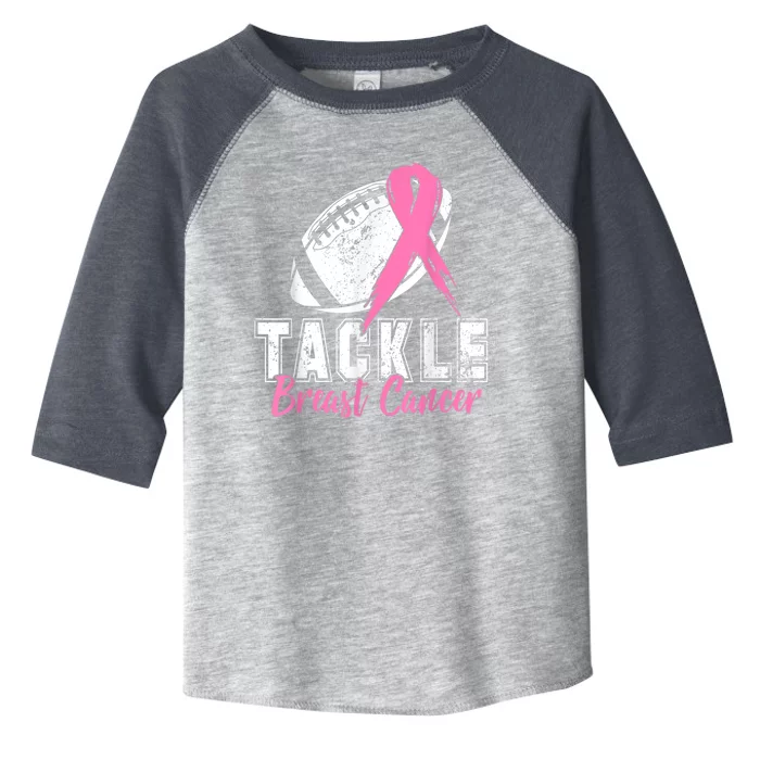 Tackle Football Pink Ribbon Breast Cancer Awareness Toddler Fine Jersey T-Shirt