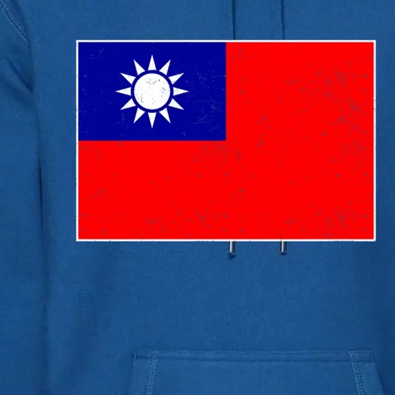 Taiwan Flag Proud Taiwanese Distressed Taiwan Flag Great Gift Premium Hoodie