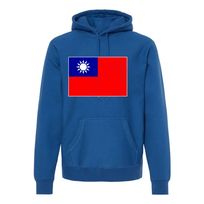 Taiwan Flag Proud Taiwanese Distressed Taiwan Flag Great Gift Premium Hoodie