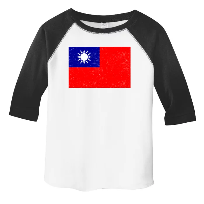 Taiwan Flag Proud Taiwanese Distressed Taiwan Flag Great Gift Toddler Fine Jersey T-Shirt