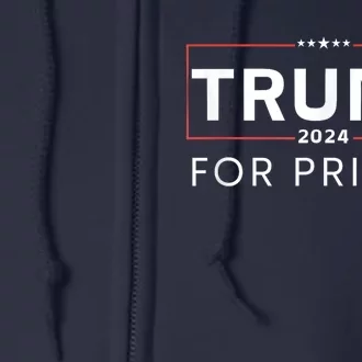 Trump For Prison 2024 Full Zip Hoodie