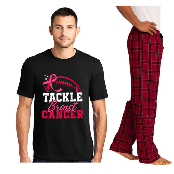 Tackle Football Pink Ribbon Breast Cancer Awareness Gift For Man Pajama Set