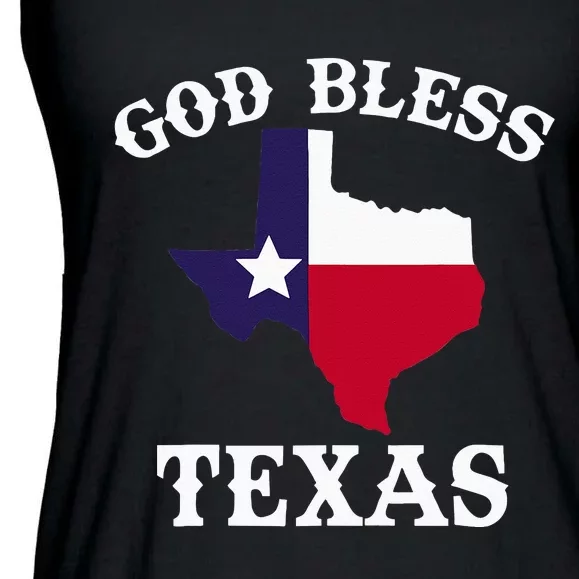 Texas Flag Patriotic Texan Pride God Bless Texas Ladies Essential Flowy Tank