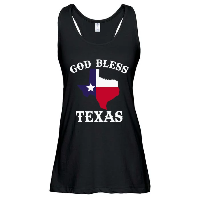 Texas Flag Patriotic Texan Pride God Bless Texas Ladies Essential Flowy Tank