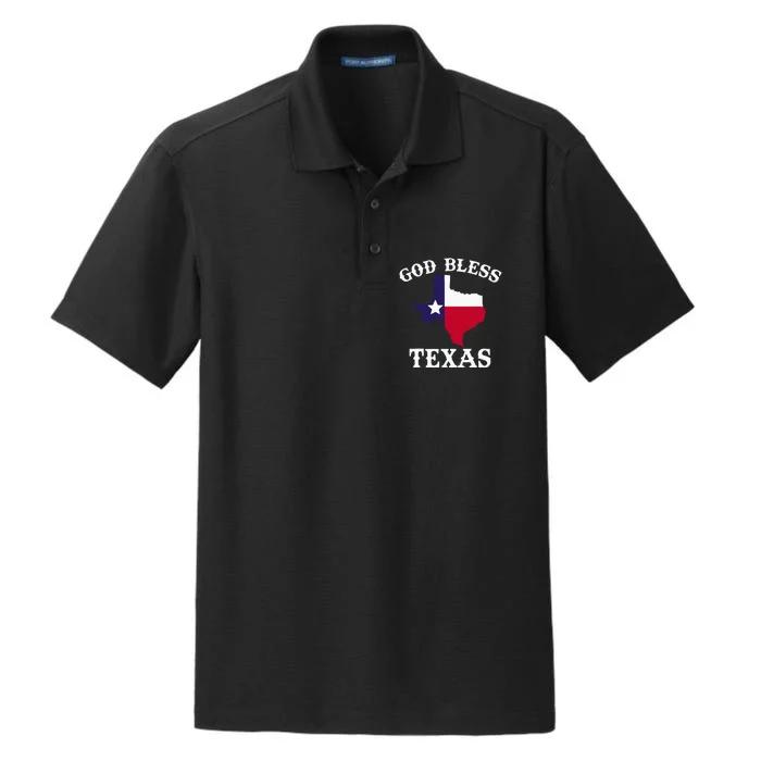 Texas Flag Patriotic Texan Pride God Bless Texas Dry Zone Grid Performance Polo