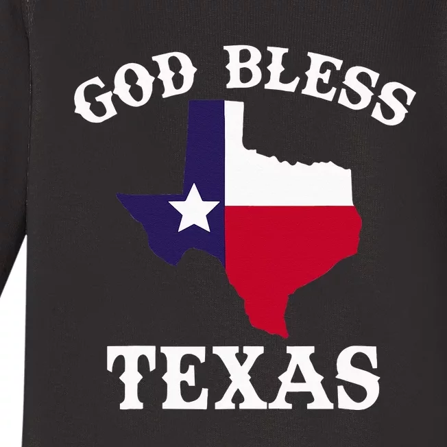 Texas Flag Patriotic Texan Pride God Bless Texas Baby Long Sleeve Bodysuit