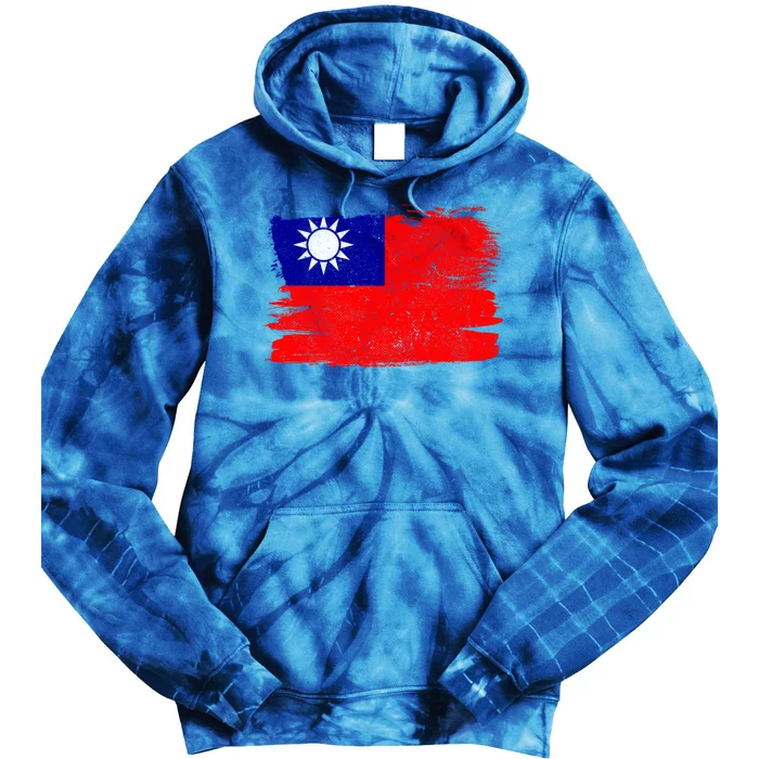 Taiwan Flag Pride Friendship Proud Peace Vintage Retro Gift Tie Dye Hoodie