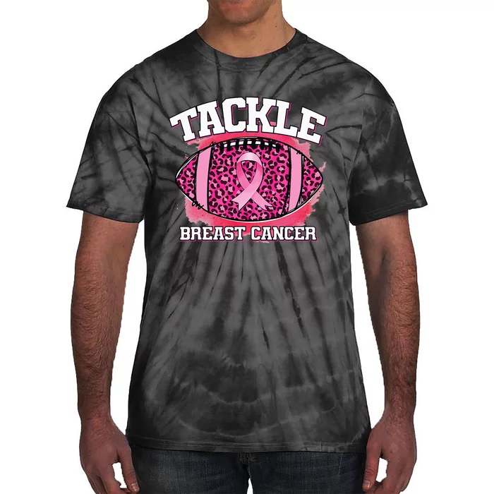 Tackle Football Pink Ribbon Breast Cancer Awareness Tie-Dye T-Shirt