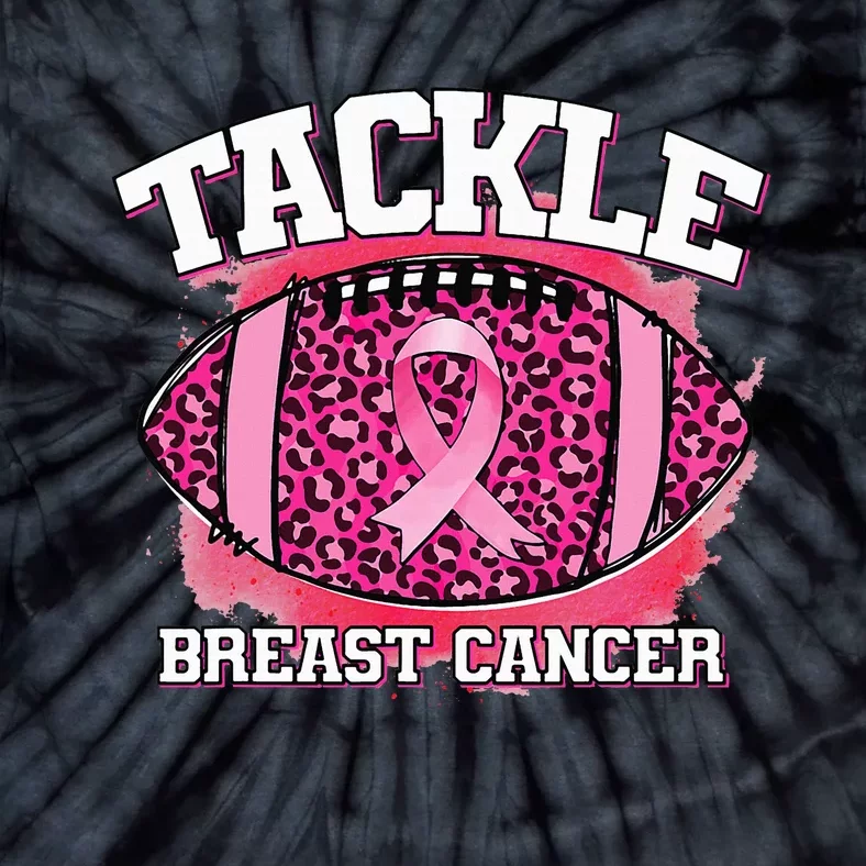 Tackle Football Pink Ribbon Breast Cancer Awareness Tie-Dye T-Shirt