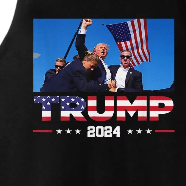 Trump Fist Pump Pride 2024 Ladies Tri-Blend Wicking Tank