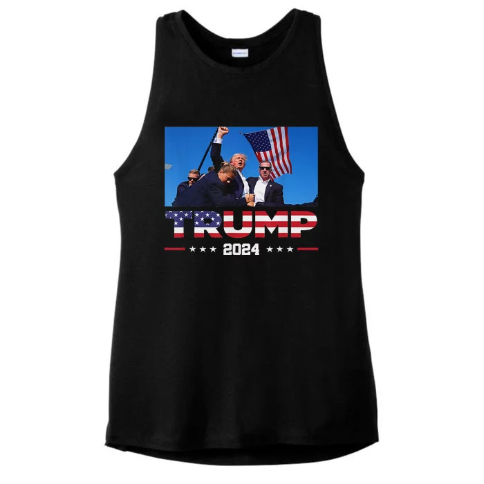 Trump Fist Pump Pride 2024 Ladies Tri-Blend Wicking Tank