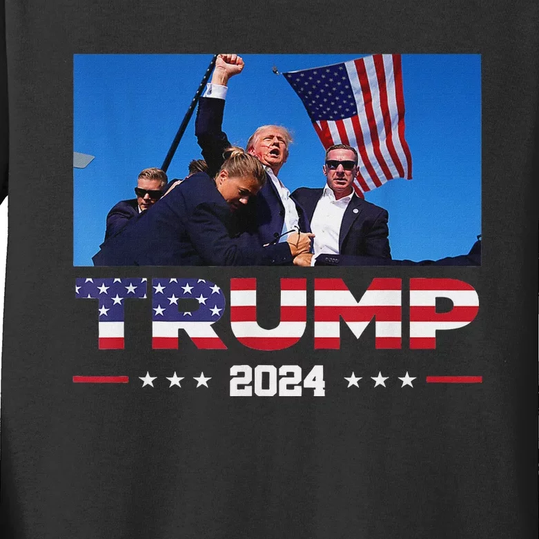 Trump Fist Pump Pride 2024 Kids Long Sleeve Shirt