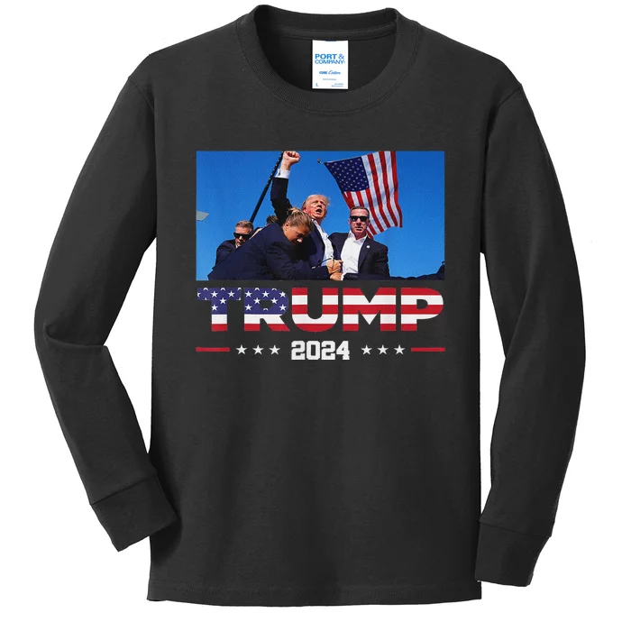 Trump Fist Pump Pride 2024 Kids Long Sleeve Shirt