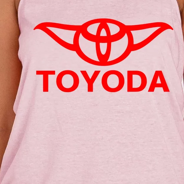 Toyoda Funny Parody Women's Knotted Racerback Tank