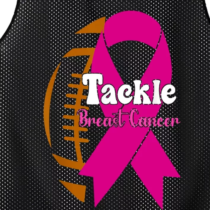 Tackle Football Pink Ribbon Breast Cancer Awareness Mesh Reversible Basketball Jersey Tank