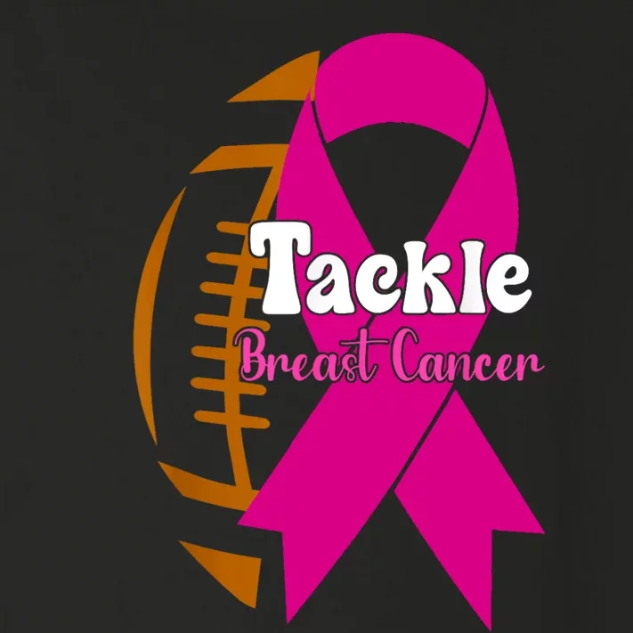 Tackle Football Pink Ribbon Breast Cancer Awareness Toddler Long Sleeve Shirt