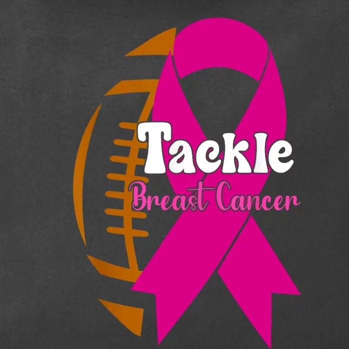 Tackle Football Pink Ribbon Breast Cancer Awareness Zip Tote Bag