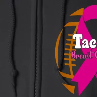 Tackle Football Pink Ribbon Breast Cancer Awareness Full Zip Hoodie