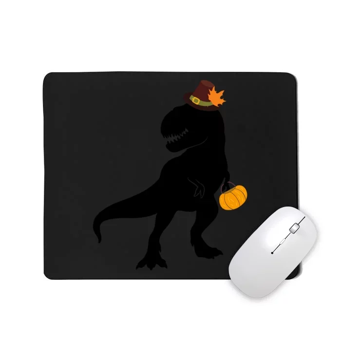 Thanksgiving Funny Pilgrim Dinosaur Boy Grey Raglan Design Funny Thanksgi Mousepad