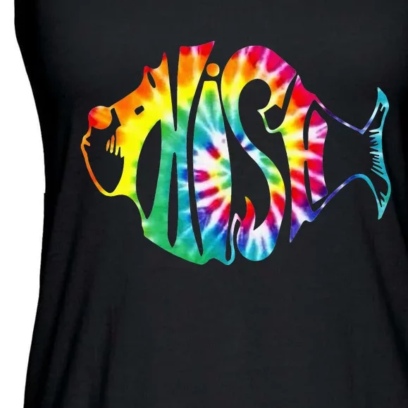 Tie-Dye Fish, Phish-Jam, Fishing Fisherman Ladies Essential Flowy Tank