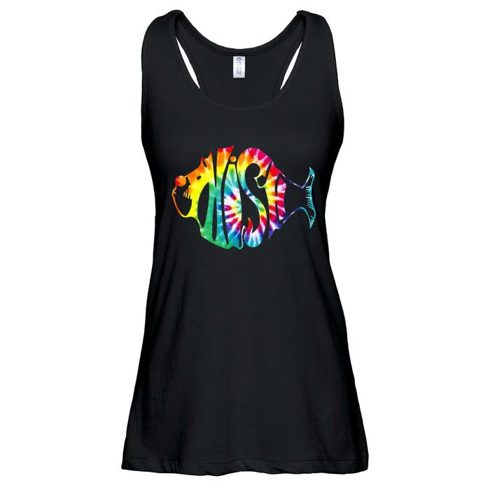 Tie-Dye Fish, Phish-Jam, Fishing Fisherman Ladies Essential Flowy Tank