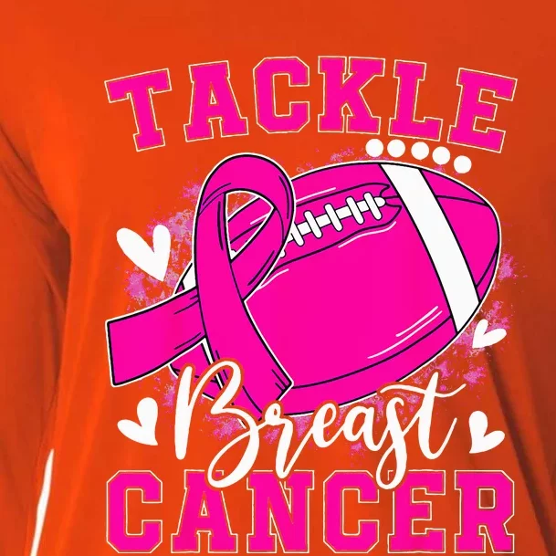 Tackle Football Pink Ribbon Breast Cancer Awareness Cooling Performance Long Sleeve Crew