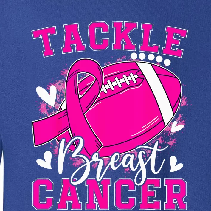 Tackle Football Pink Ribbon Breast Cancer Awareness Toddler Sweatshirt