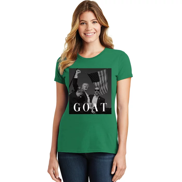 Trump Fist Pump Butler Rally Patriotic Goat Trump Women's T-Shirt