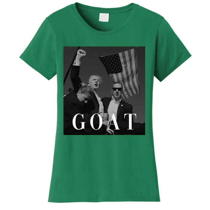 Trump Fist Pump Butler Rally Patriotic Goat Trump Women's T-Shirt