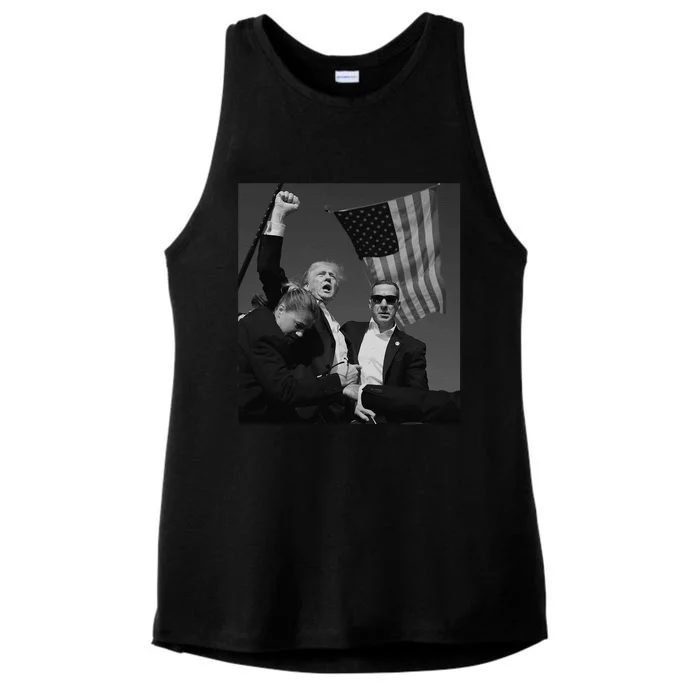 Trump Fist Pump Ladies Tri-Blend Wicking Tank