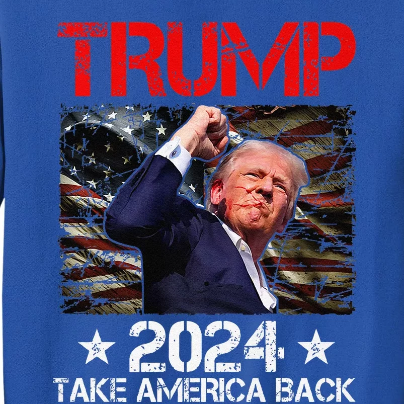 Trump Fist Pump Shot At Trump 2024 Trump Survives Rally Premium Tall Sweatshirt