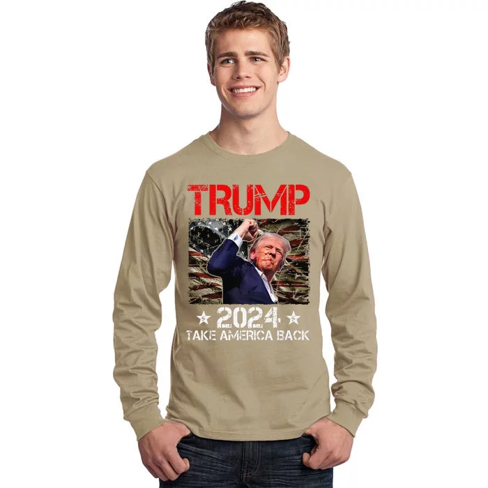 Trump Fist Pump Shot At Trump 2024 Trump Survives Rally Premium Tall Long Sleeve T-Shirt